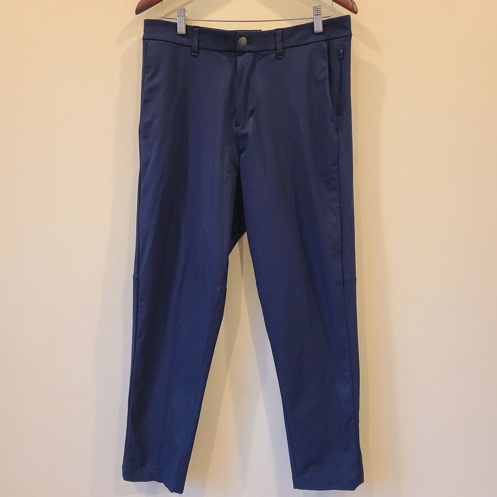 Lululemon Mens Commission Slim Fit Pant Warpstreme Size 34 Navy Athletic